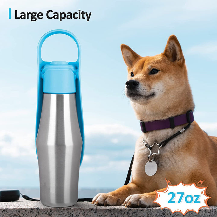 Stay Hydrated on the Go with Our Portable Leaf-Design Silicone Pet Water Bottle!